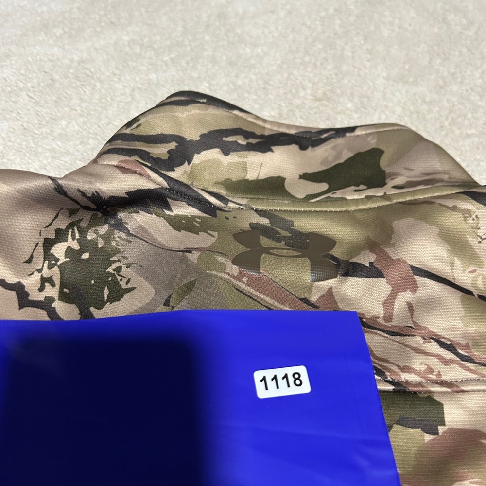 Under Armour Pullover Mens XXL Fleece Camo Quarter Zip Hunting Athletic Top - Picture 7 of 7